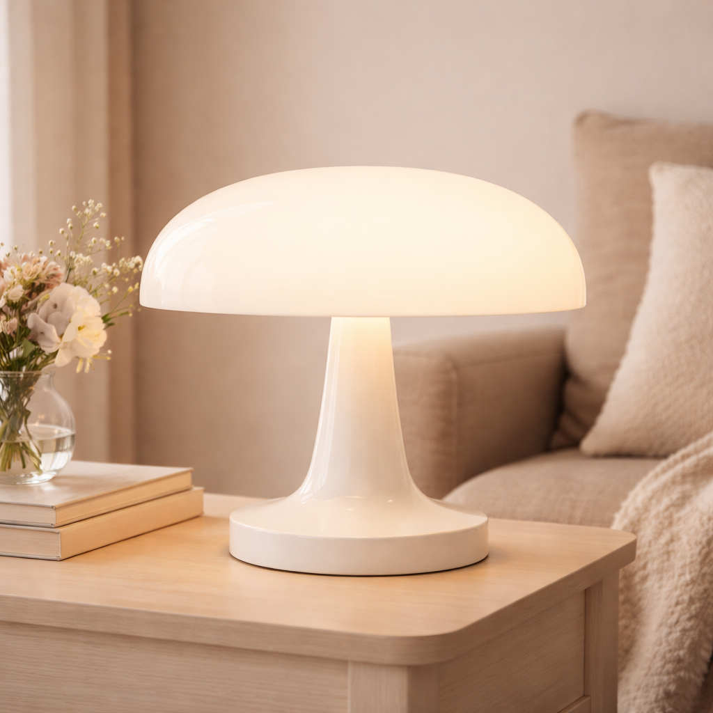 The Nuvra Mushroom Minimalist Bedside Table Lamp