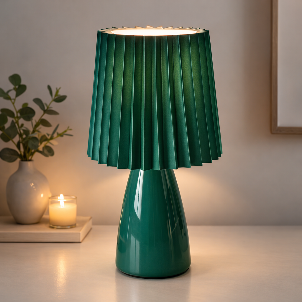 The Velora Ceramic Bedside Table Warm LED Night Light
