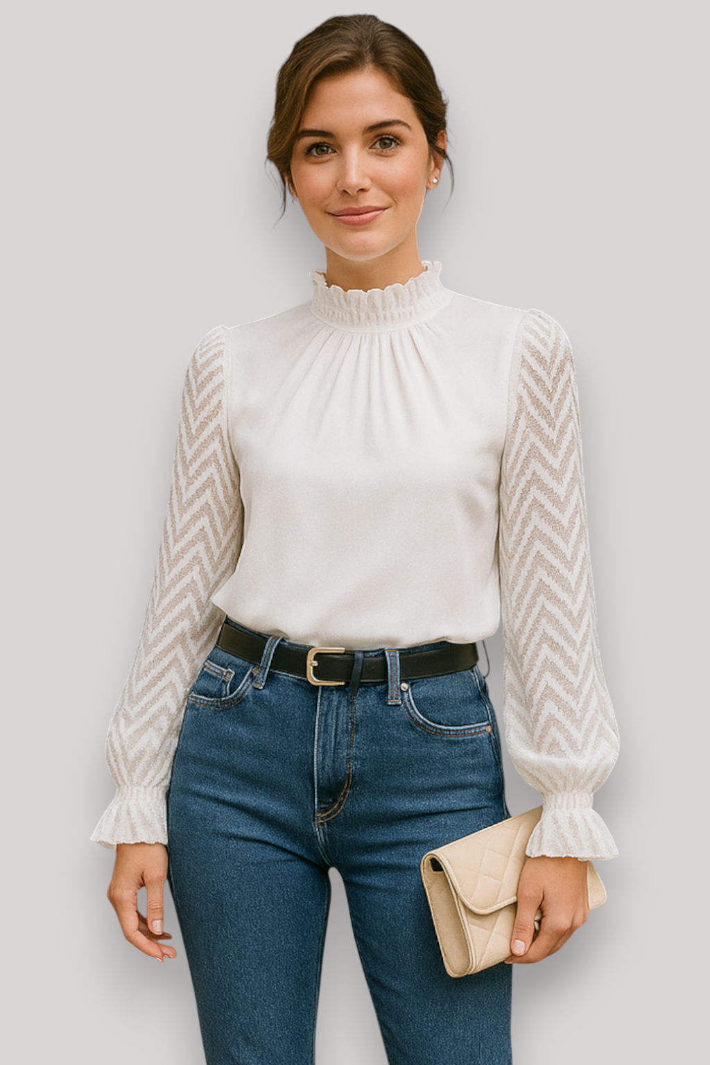 The Evelyne Chiffon Blouse Long Sleeve Elegant Office Top