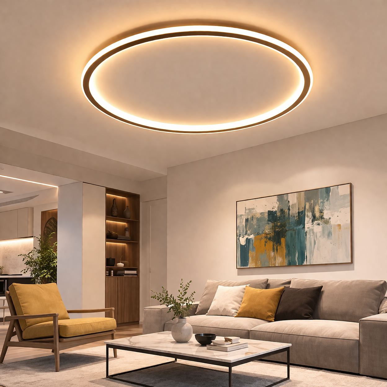 The Cirvex Nordic Circular Remote Control LED Ceiling Light