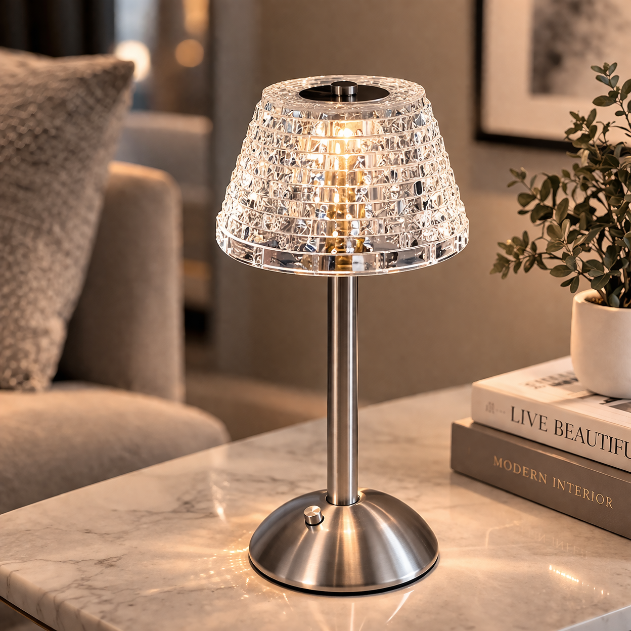 The Crylex Nordic Crystal USB Rechargeable Lamp