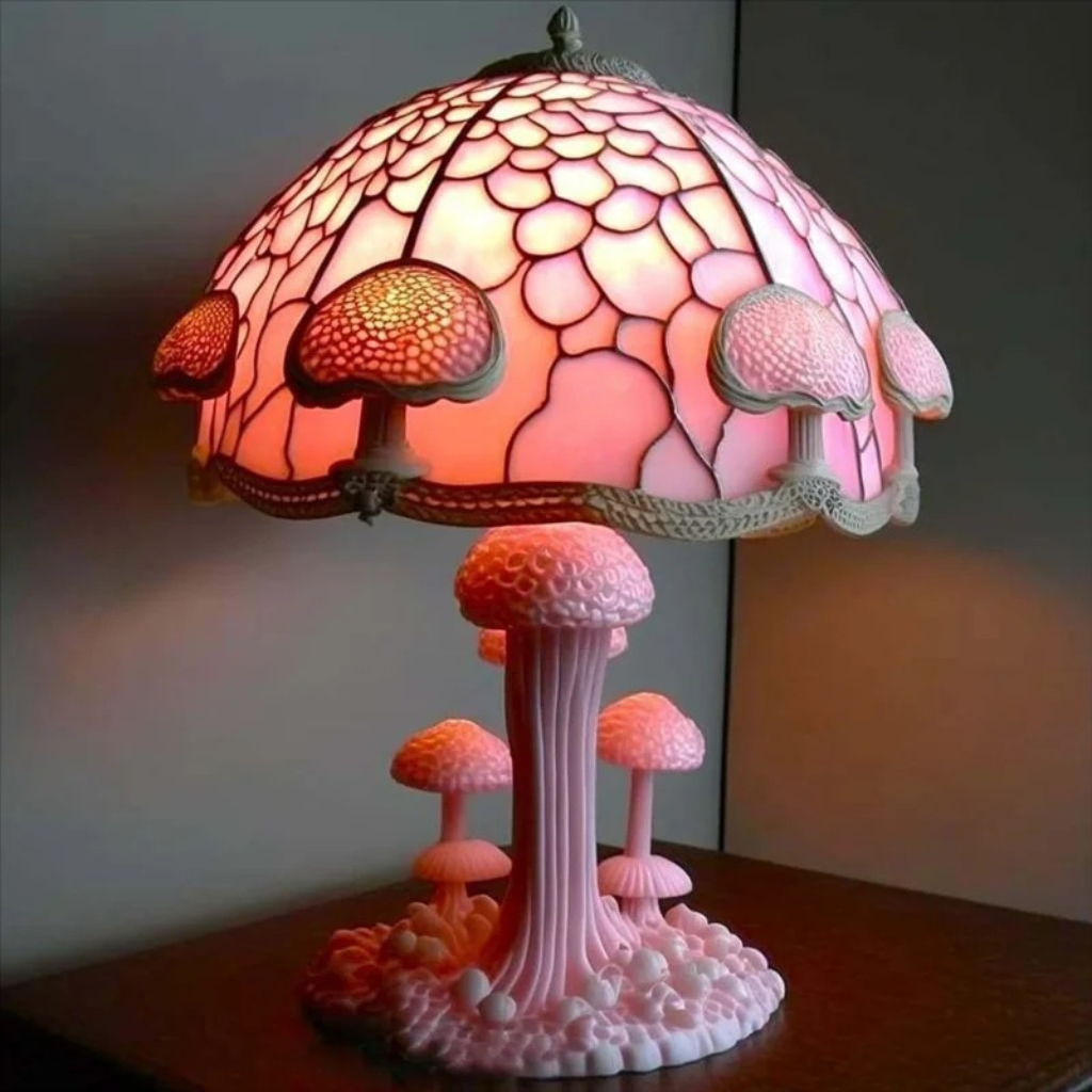 The Amara Stained Glass Mushroom Decor Lamp