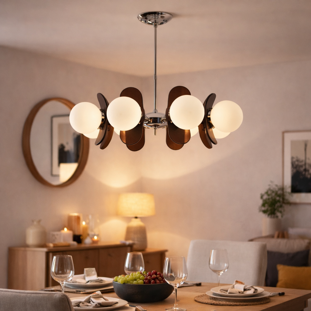 The Phoryx Bauhaus Multi Head Dining Chandelier Light