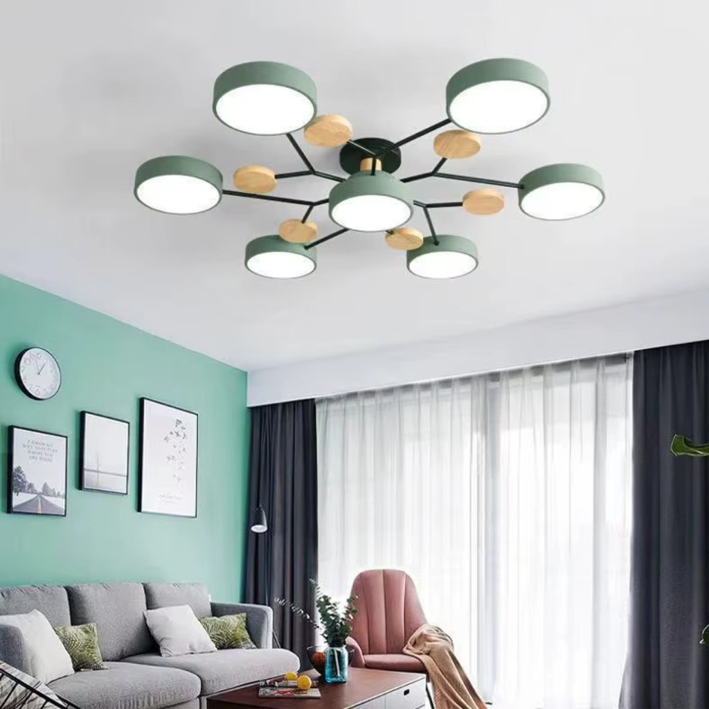 The Logix Nordic Wooden Design LED Ceiling Lamp