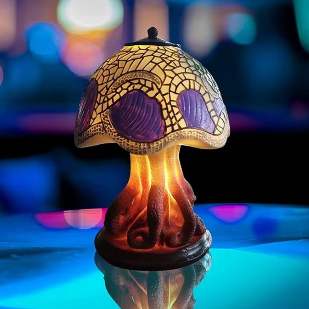 The Amara Stained Glass Mushroom Decor Lamp