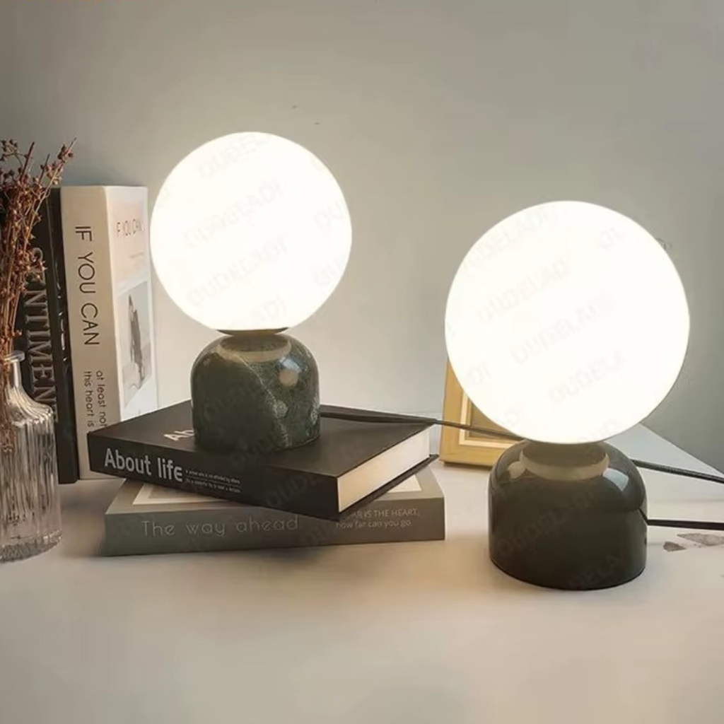 The Marlux Marble Modern Bedside Table Lamp