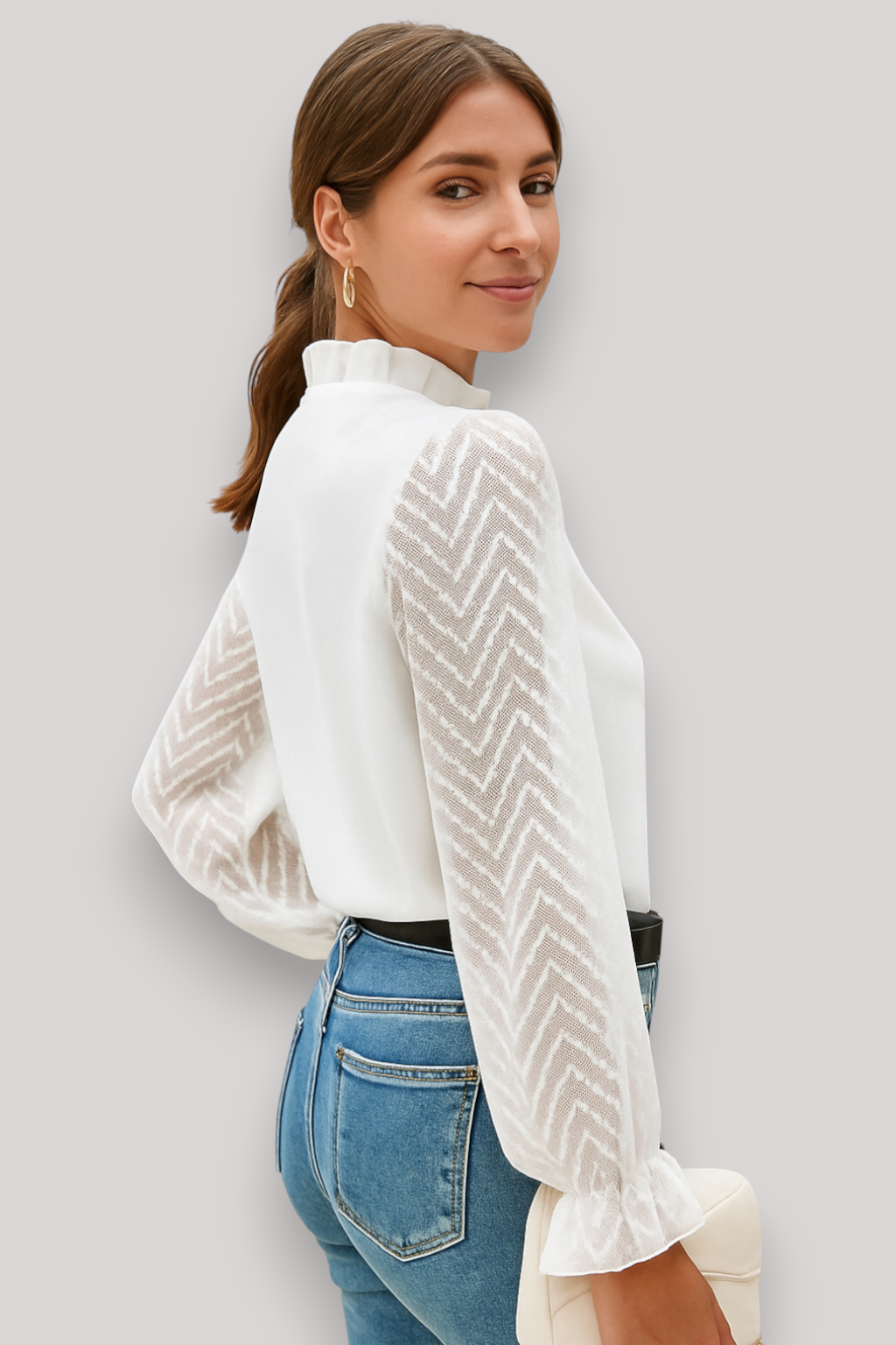 The Evelyne Chiffon Blouse Long Sleeve Elegant Office Top