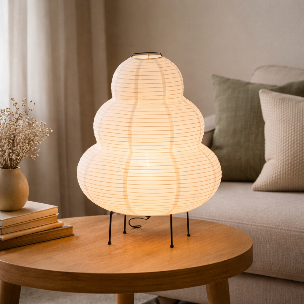 The Ryza Japanese Rice Paper LED Table Lamp