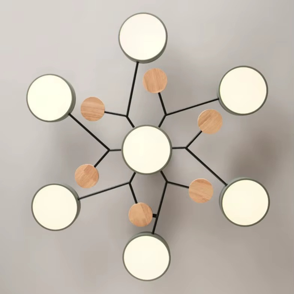 The Logix Nordic Wooden Design LED Ceiling Lamp