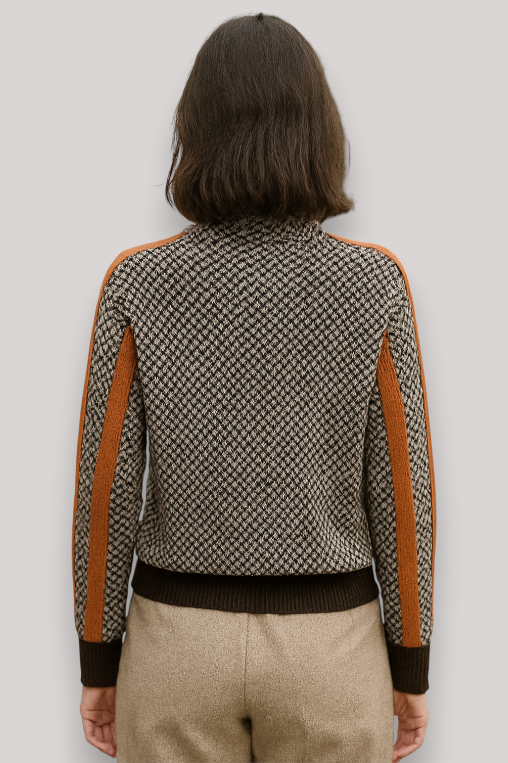 The Marston Knit Turtleneck Jumper Geometric Relaxed Fit Winter Sweater