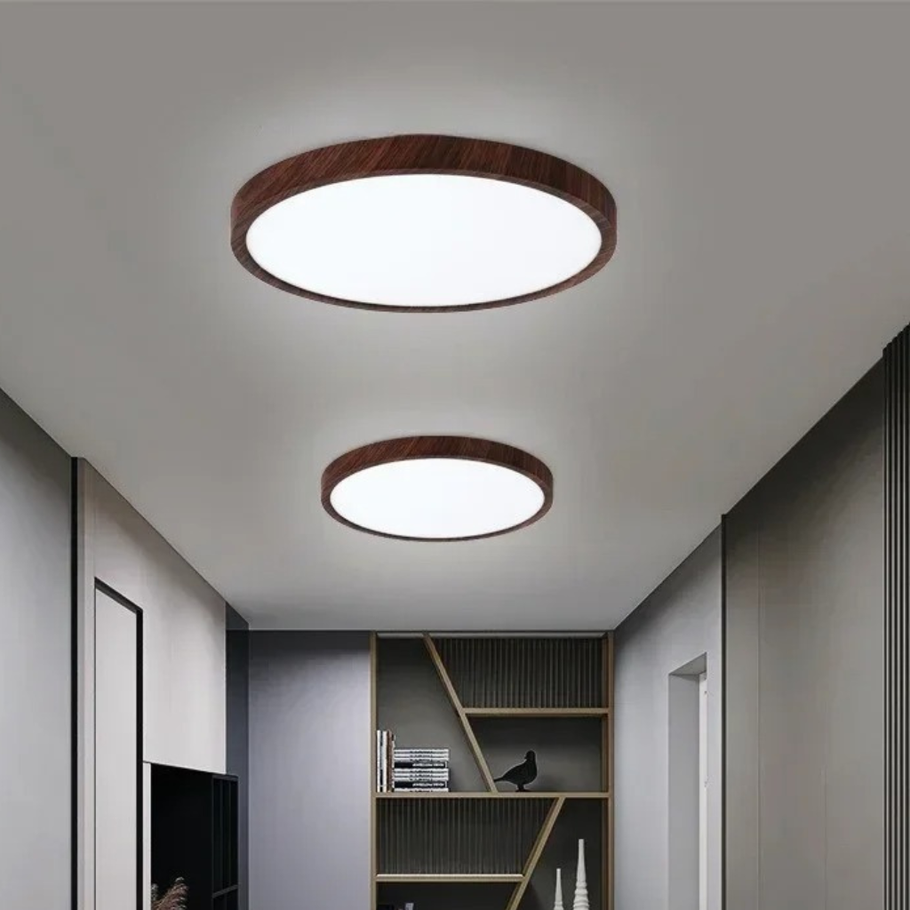 The Walrix Walnut LED Modern Slim Ceiling Light