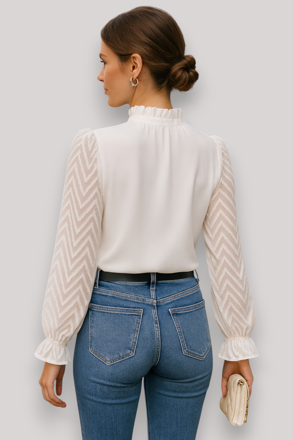 The Evelyne Chiffon Blouse Long Sleeve Elegant Office Top