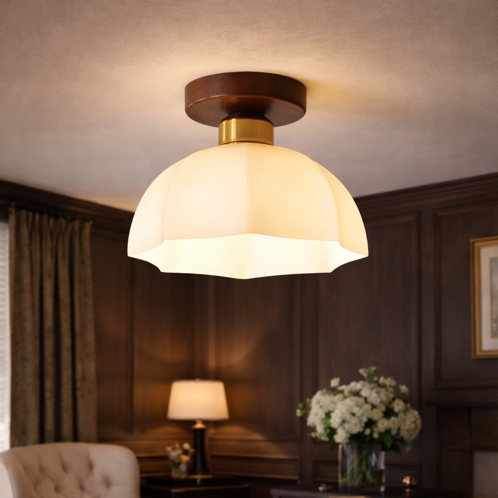 The Walnix Chinese Walnut Ceiling Light