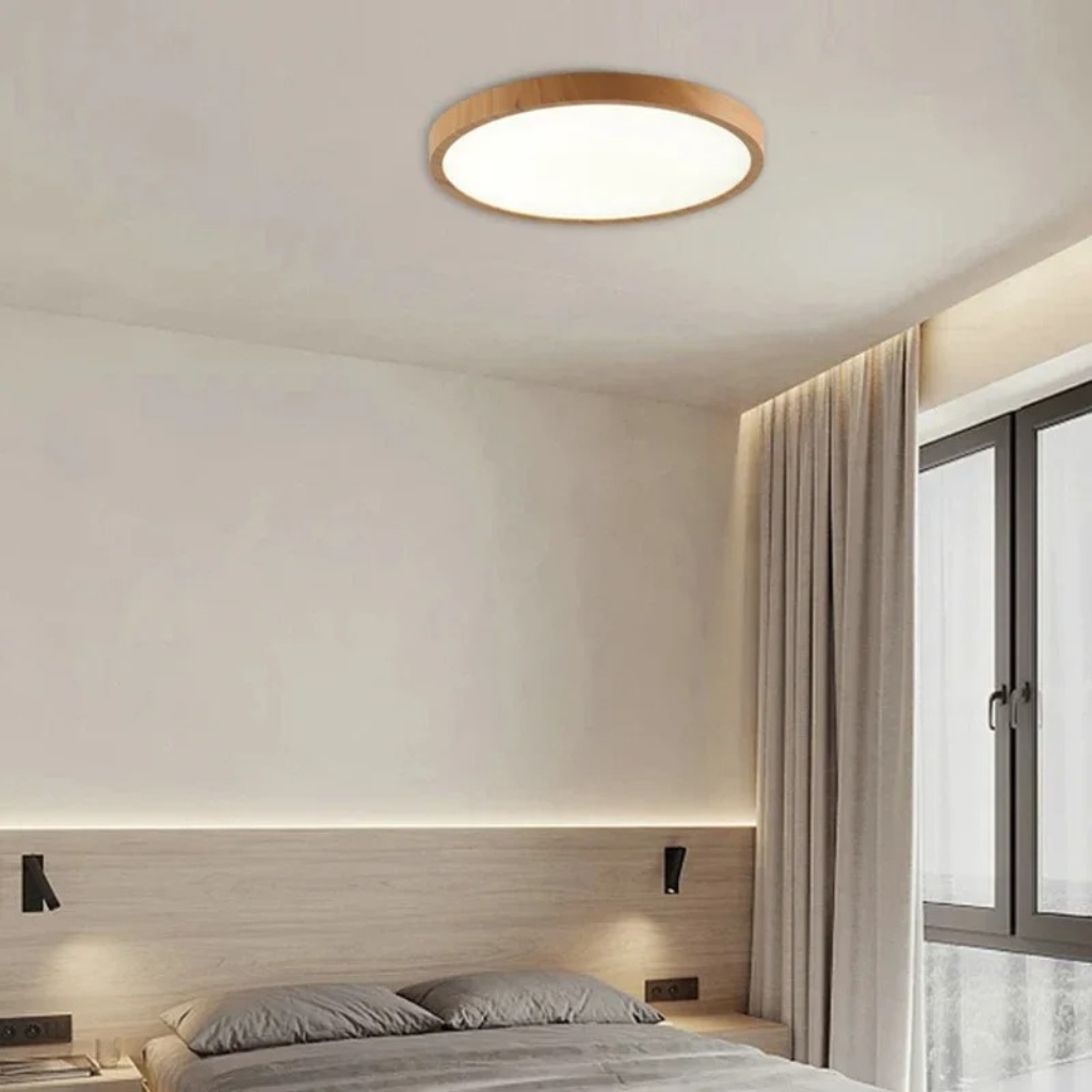 The Walrix Walnut LED Modern Slim Ceiling Light