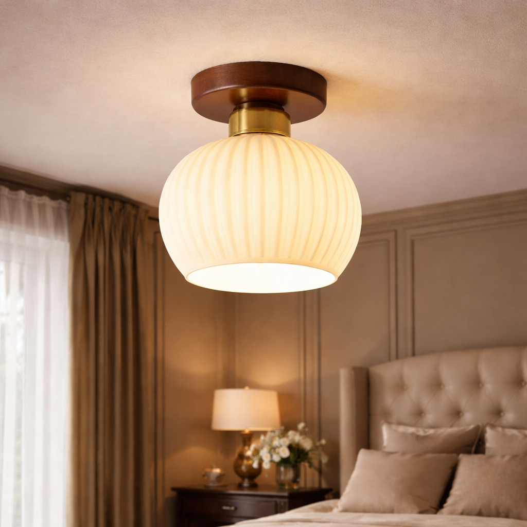 The Walnix Chinese Walnut Ceiling Light