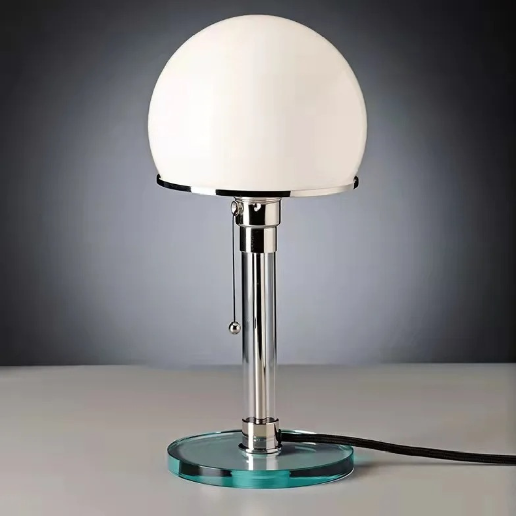 The Aurox Bauhaus Glass Bedside Table Lamp