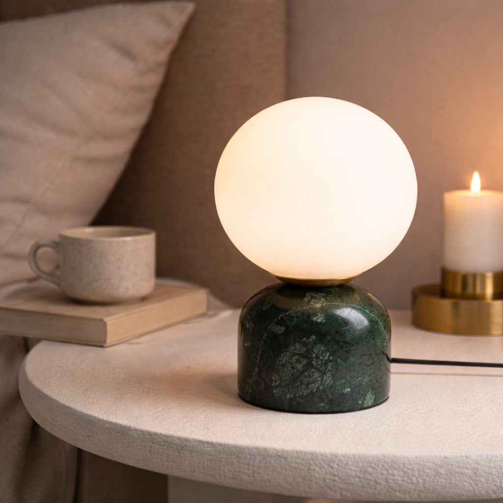 The Marlux Marble Modern Bedside Table Lamp