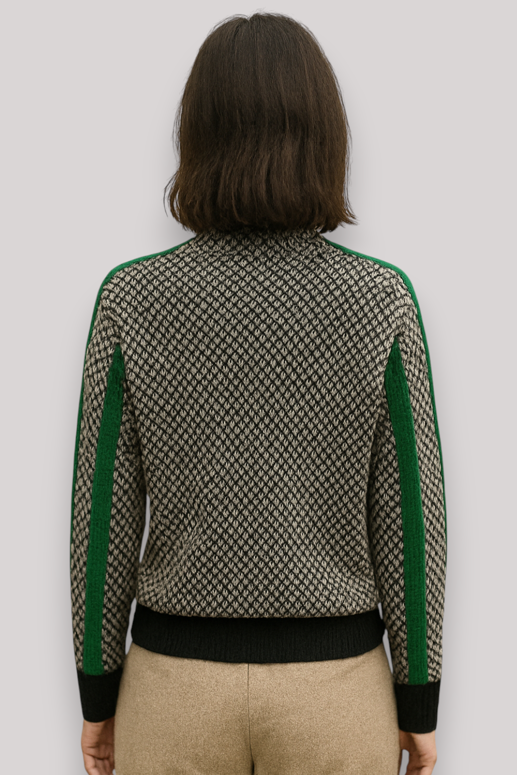 The Marston Knit Turtleneck Jumper Geometric Relaxed Fit Winter Sweater