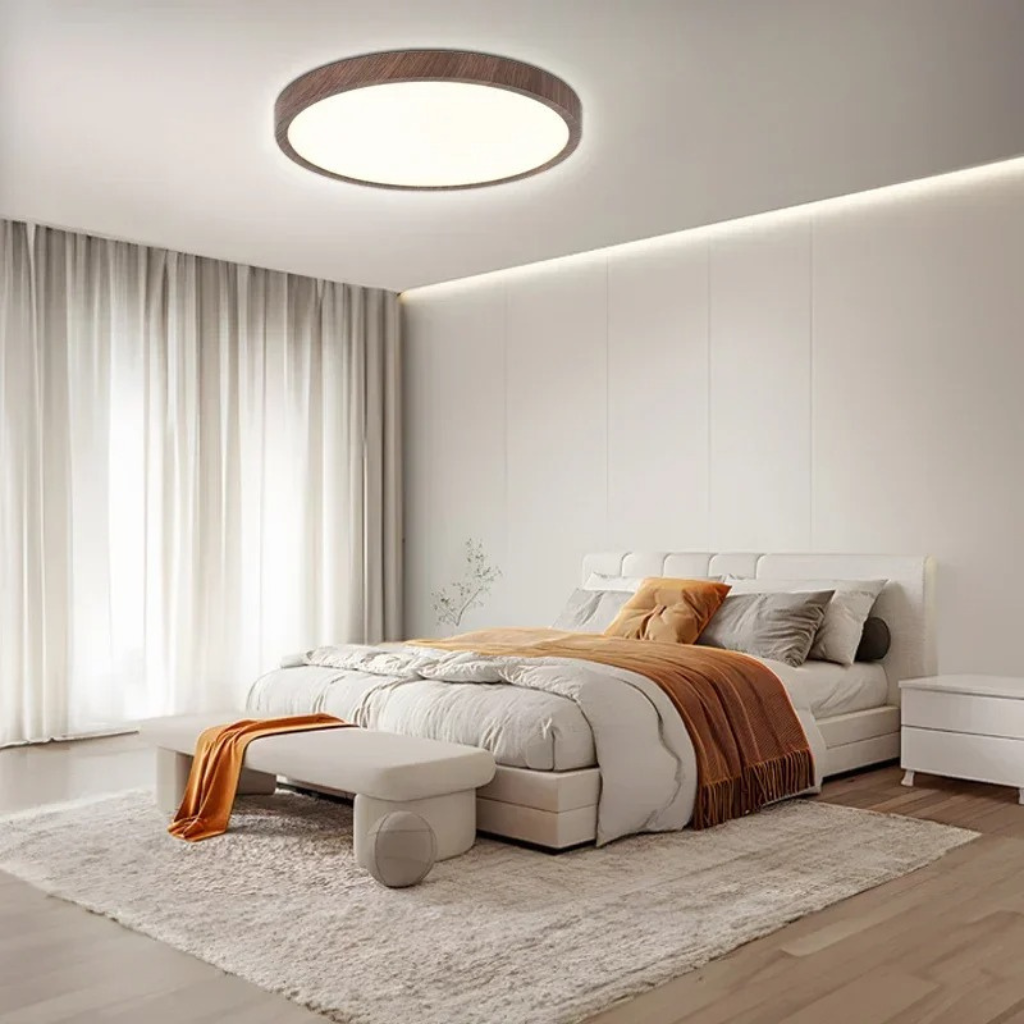 The Walrix Walnut LED Modern Slim Ceiling Light