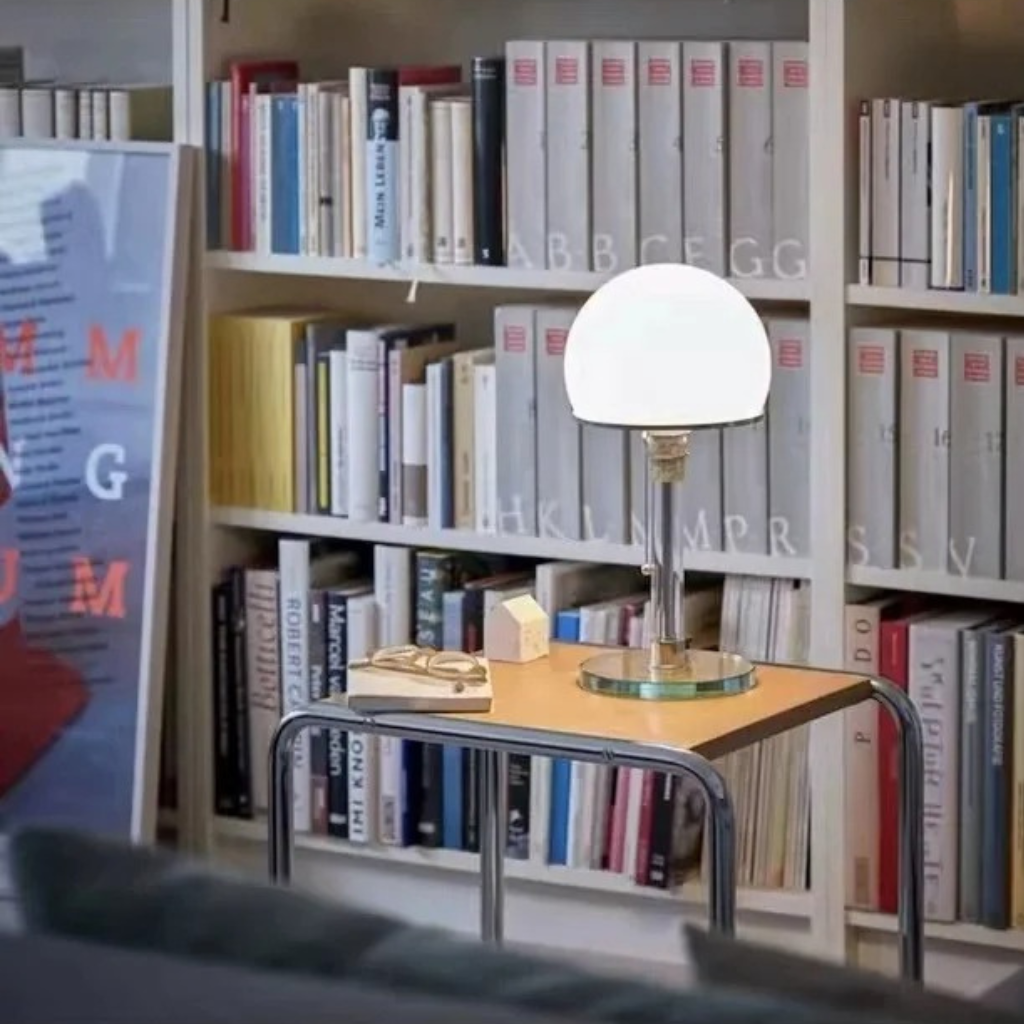 The Aurox Bauhaus Glass Bedside Table Lamp