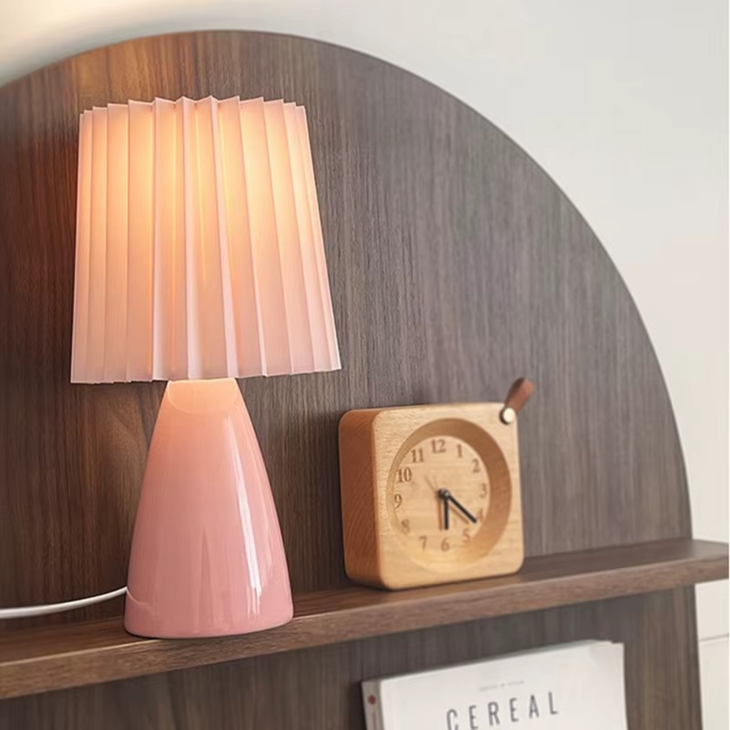 The Velora Ceramic Bedside Table Warm LED Night Light