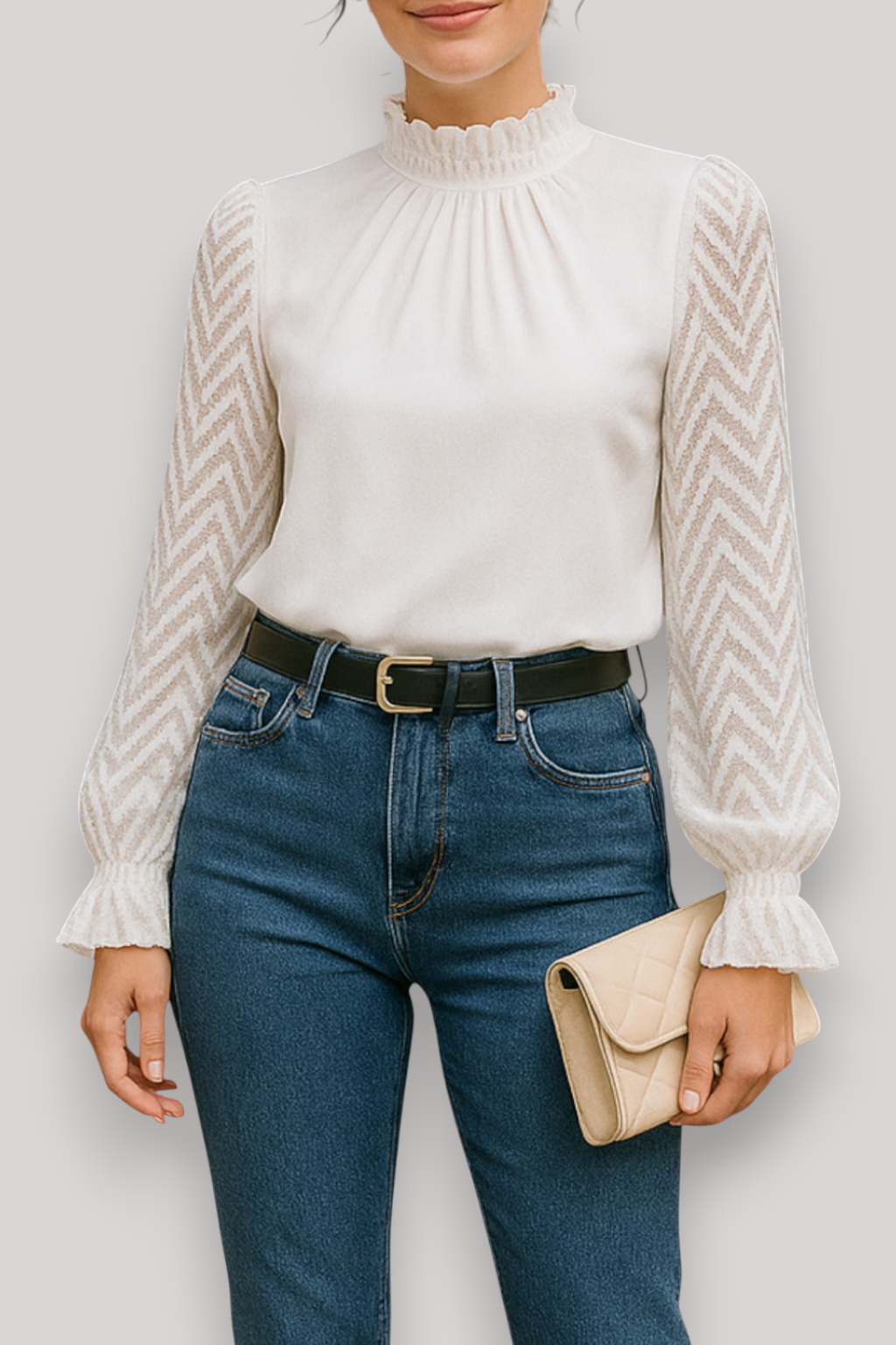 The Evelyne Chiffon Blouse Long Sleeve Elegant Office Top