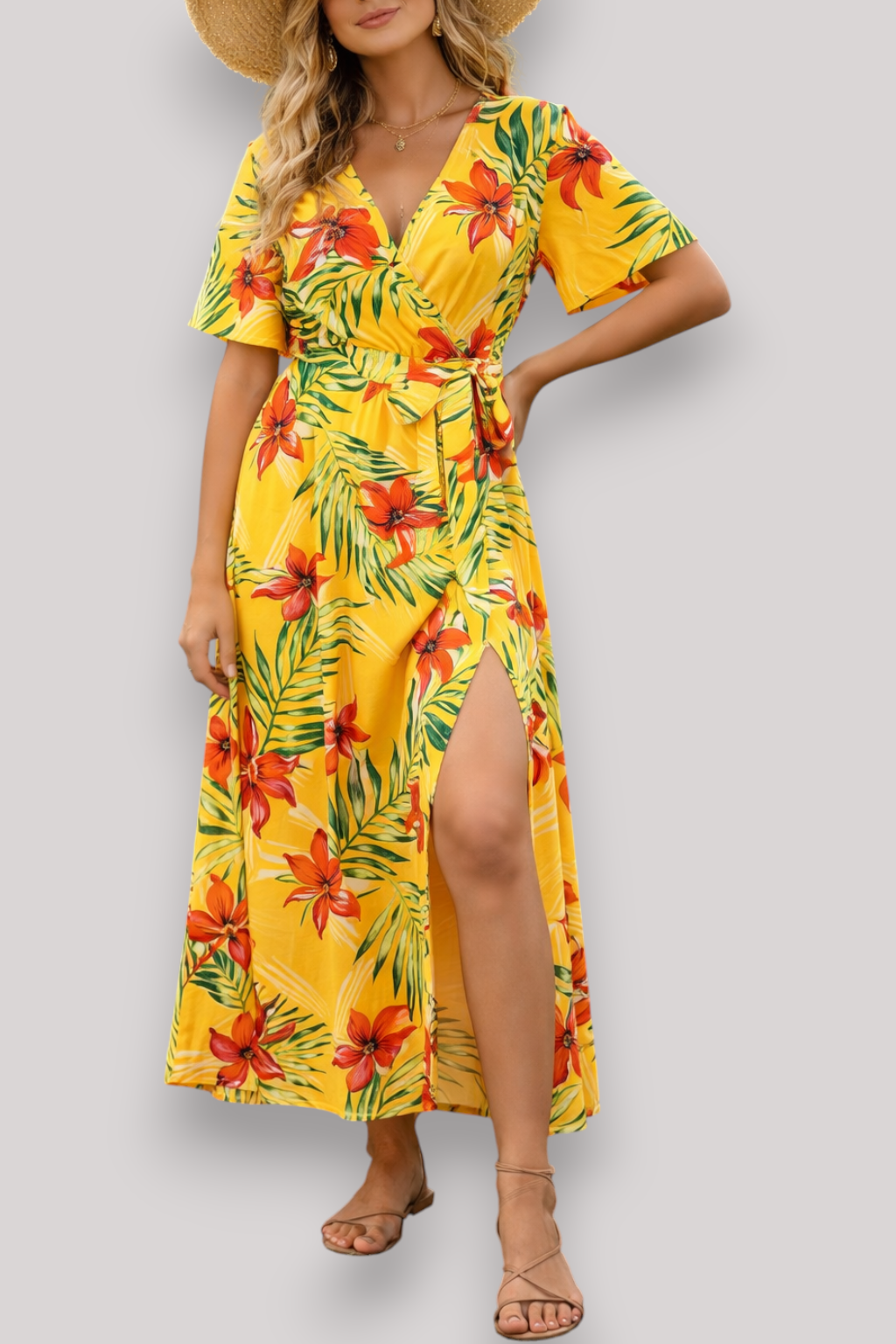The Adelina Women's Floral Vacation Maxi Dress