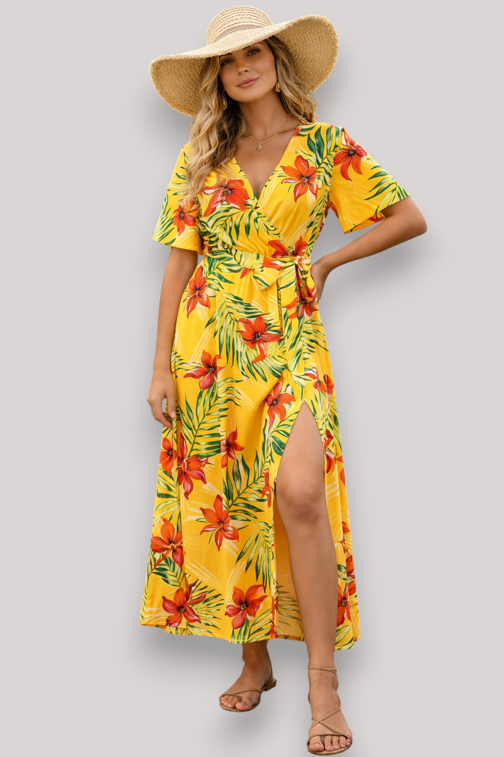 The Adelina Women's Floral Vacation Maxi Dress