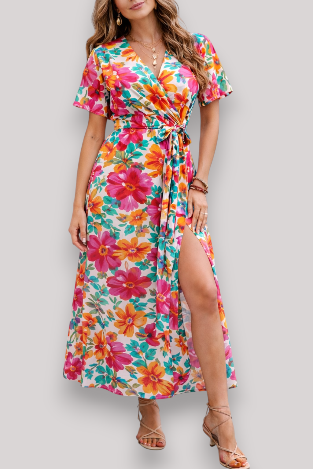 The Adelina Women's Floral Vacation Maxi Dress