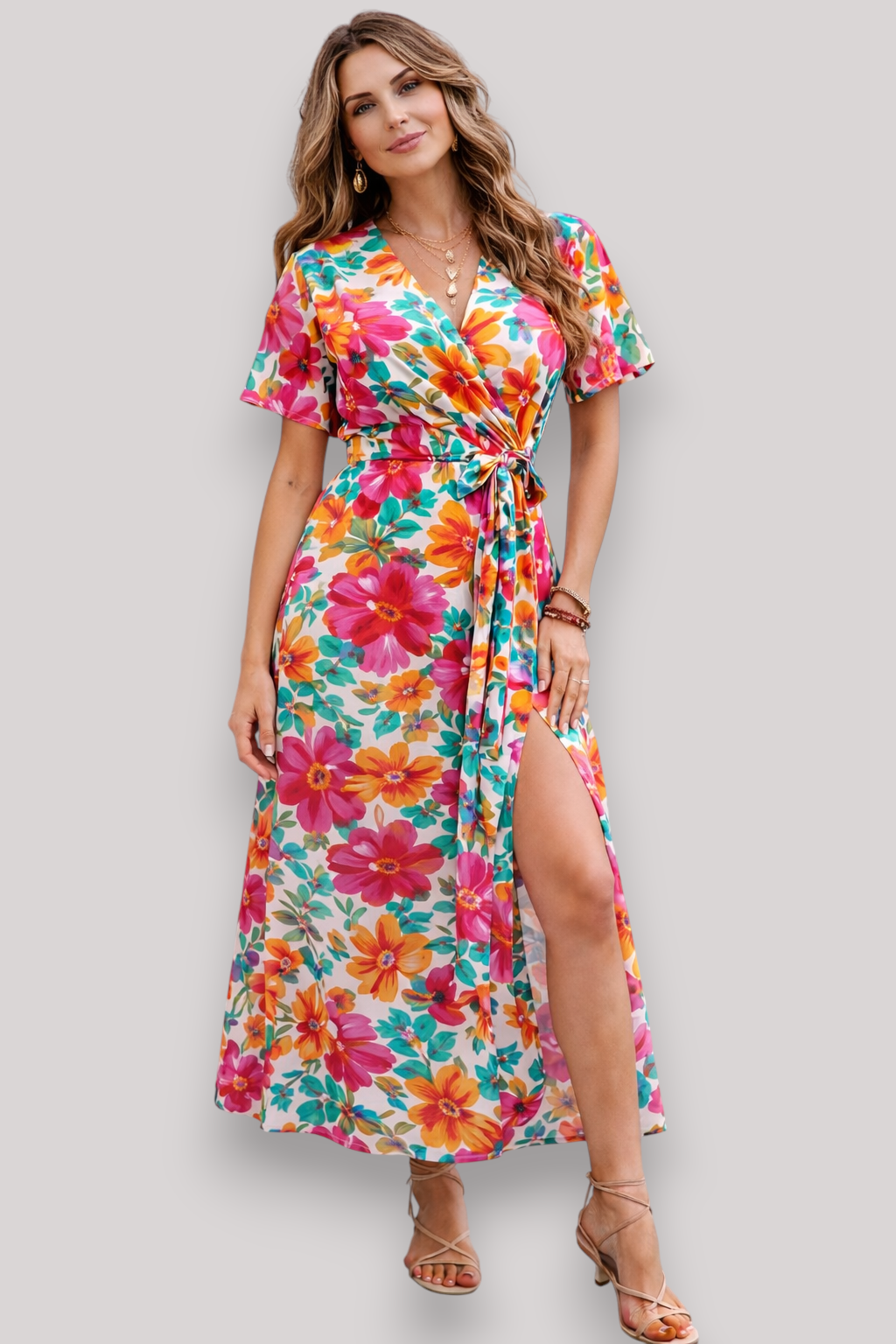The Adelina Women's Floral Vacation Maxi Dress