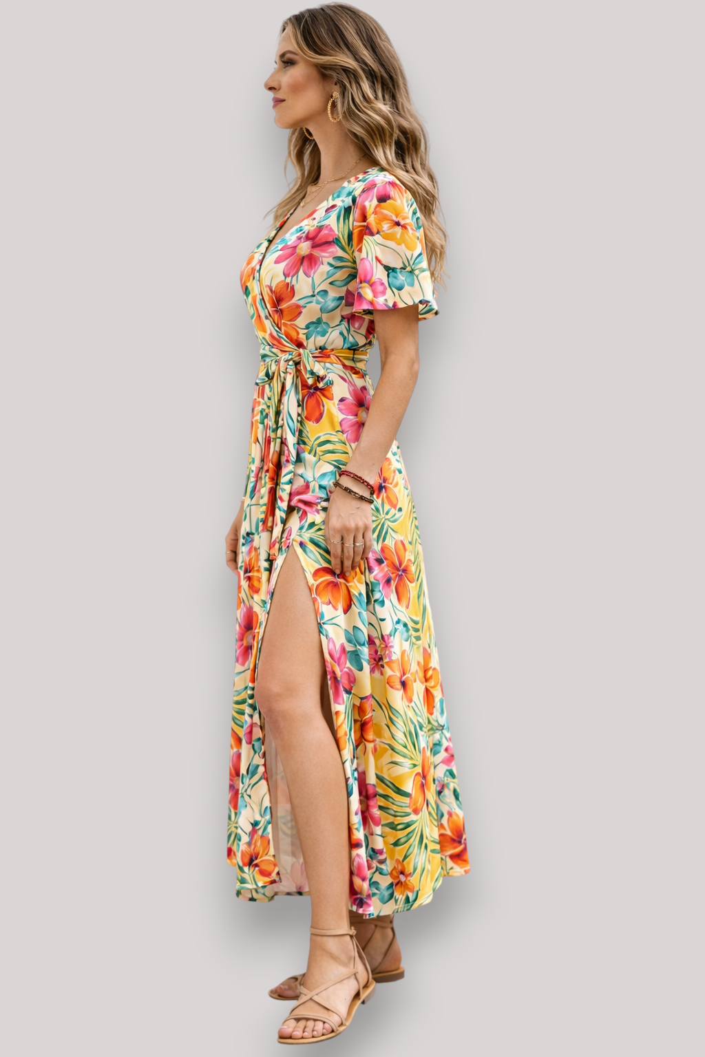 The Adelina Women's Floral Vacation Maxi Dress