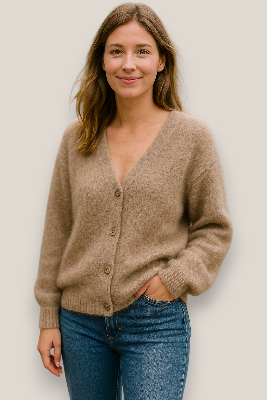 The Ainsley Knit Jumper V Neck Long Sleeve Sweater