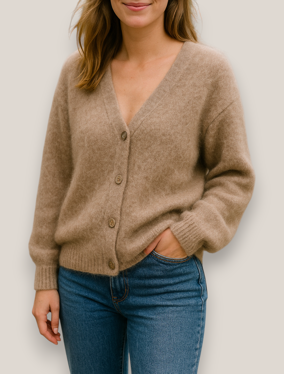 The Ainsley Knit Jumper V Neck Long Sleeve Sweater