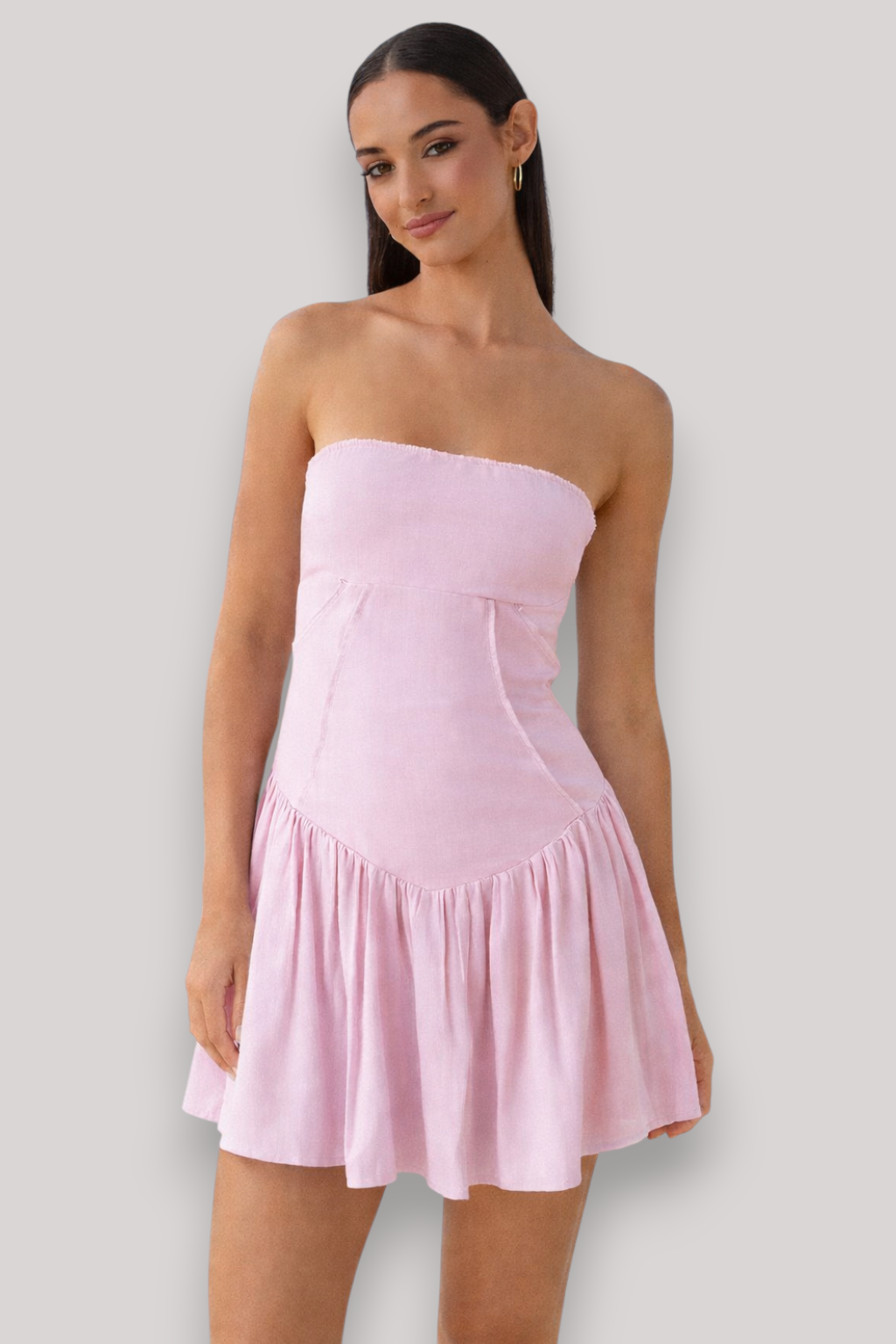 The Allegra Mini Dress Empire Waist Sleeveless Evening Style