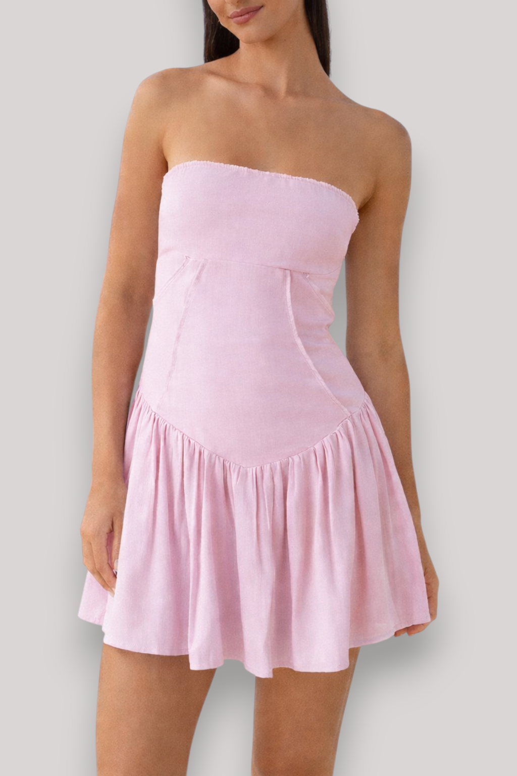 The Allegra Mini Dress Empire Waist Sleeveless Evening Style