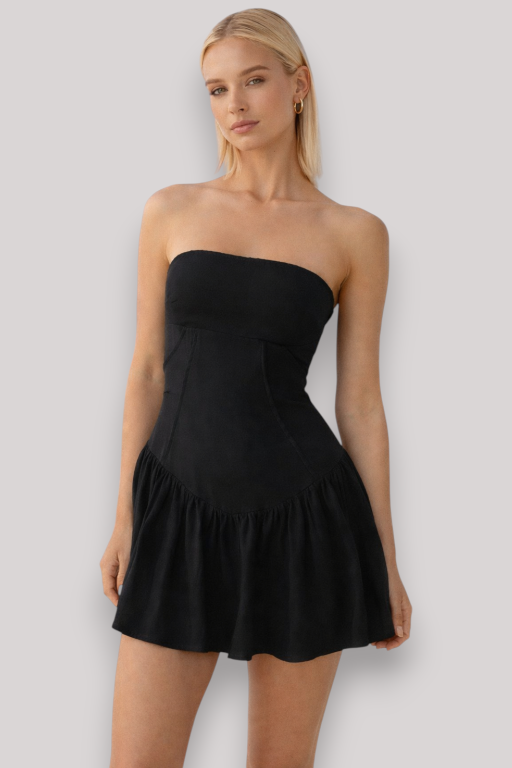 The Allegra Mini Dress Empire Waist Sleeveless Evening Style