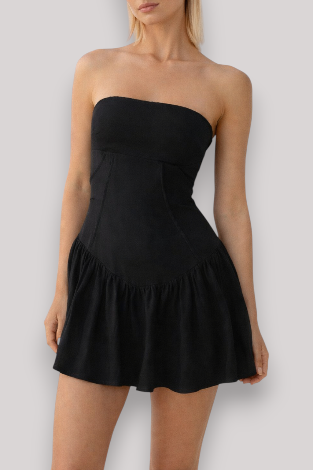 The Allegra Mini Dress Empire Waist Sleeveless Evening Style