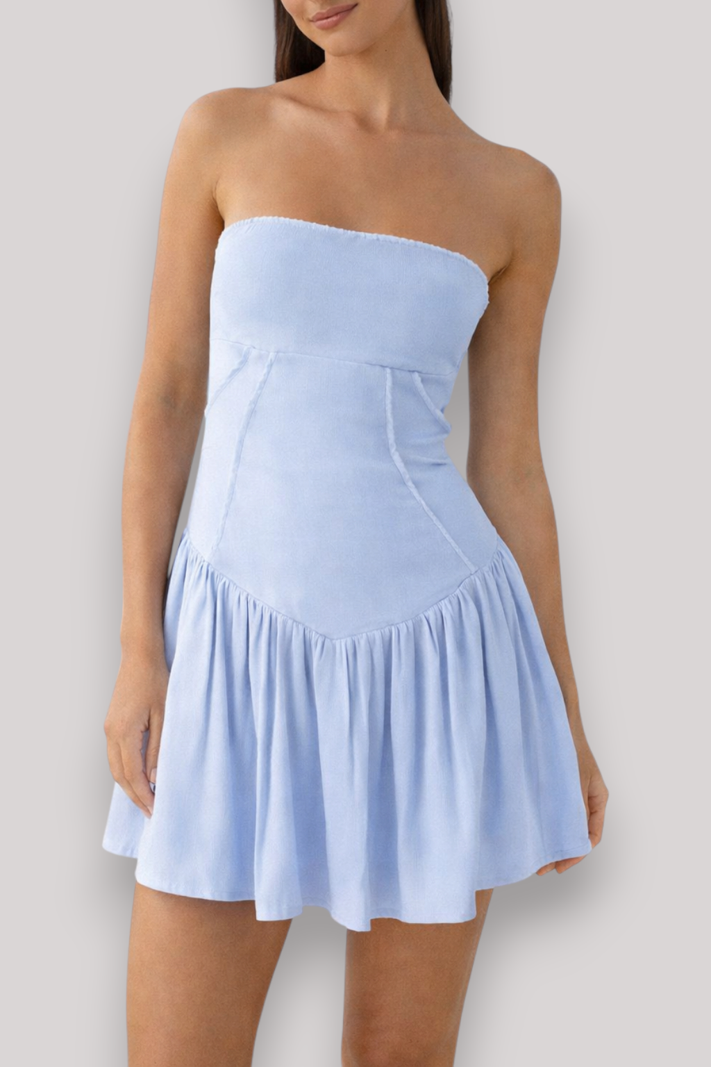 The Allegra Mini Dress Empire Waist Sleeveless Evening Style