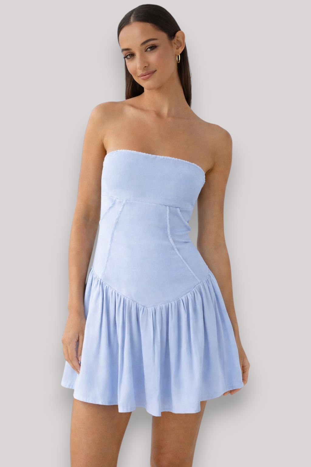 The Allegra Mini Dress Empire Waist Sleeveless Evening Style