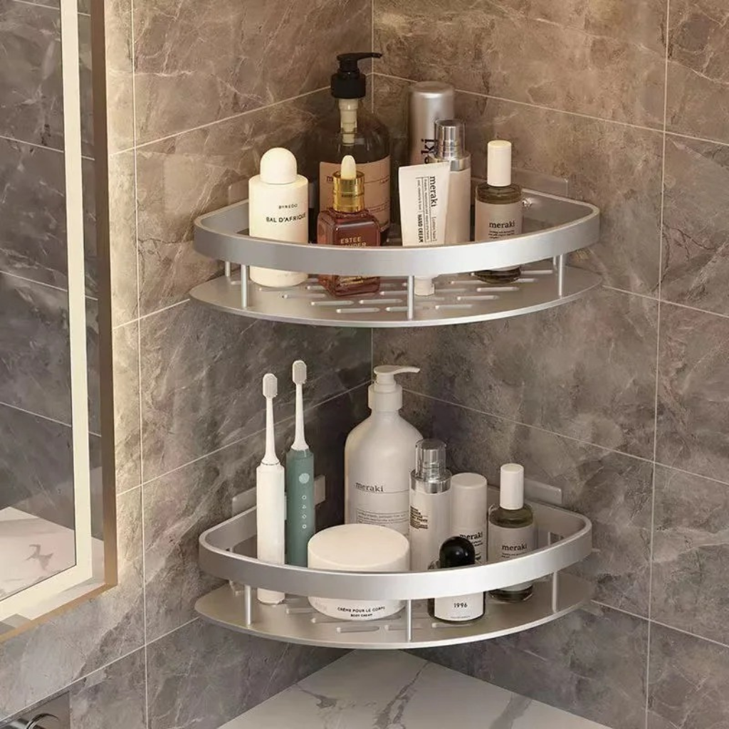The Aluvia No Drill Corner Shelf