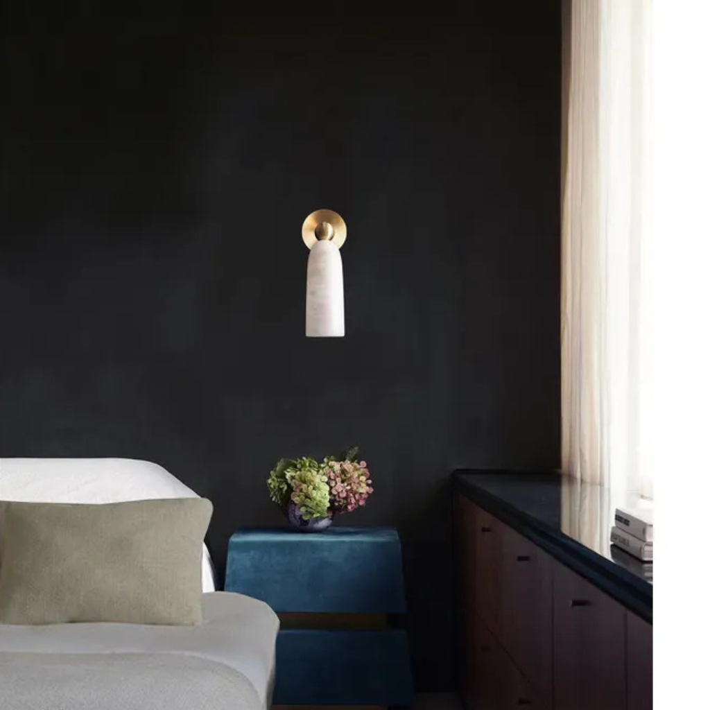 The Alviera Nordic Alabaster Copper Wall Light