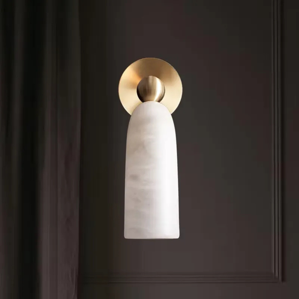 The Alviera Nordic Alabaster Copper Wall Light