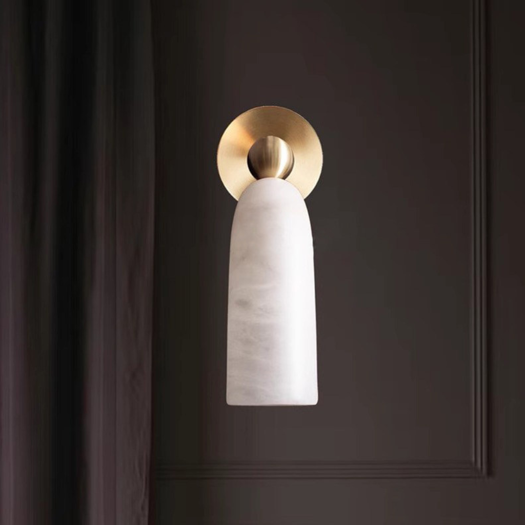 The Alviera Nordic Alabaster Copper Wall Light