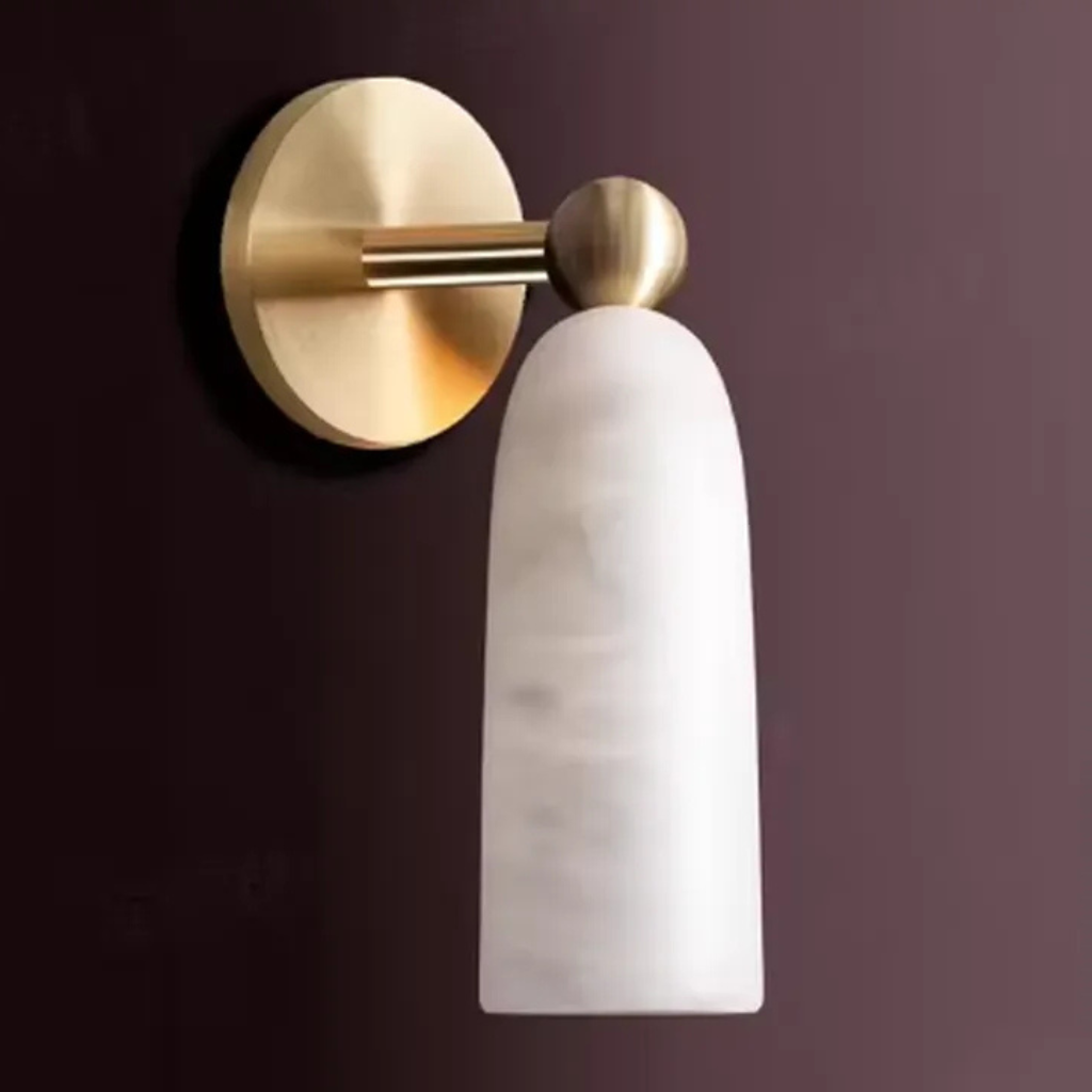 The Alviera Nordic Alabaster Copper Wall Light