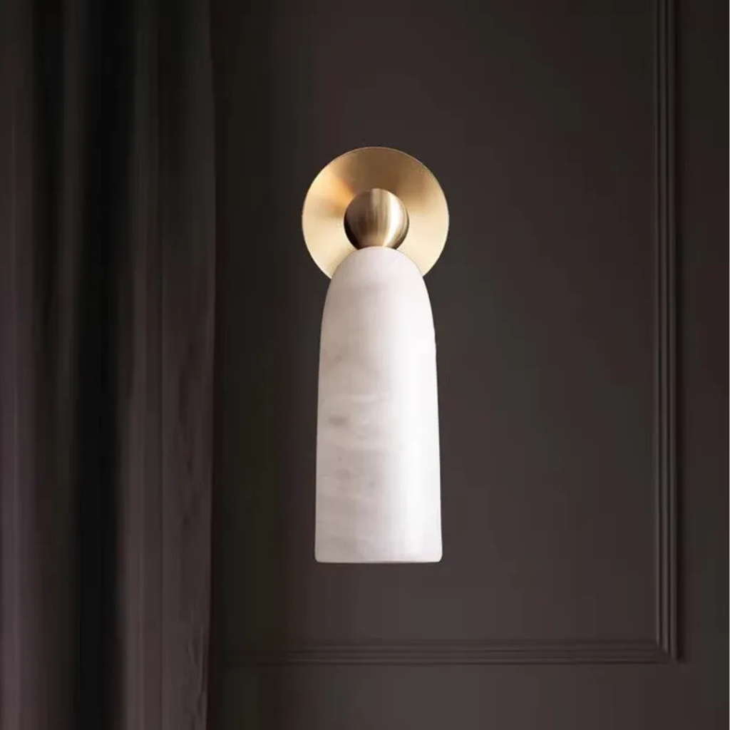 The Alviera Nordic Alabaster Copper Wall Light