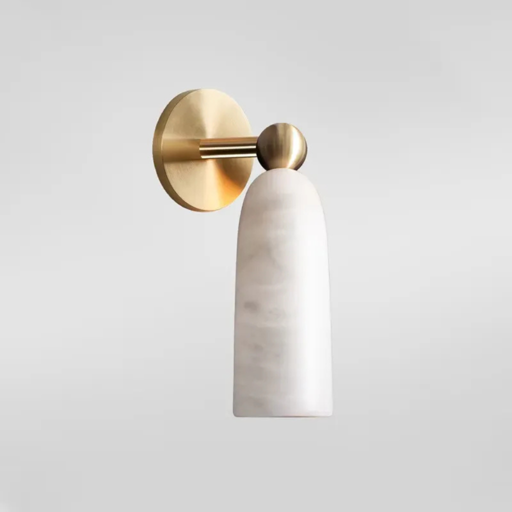The Alviera Nordic Alabaster Copper Wall Light