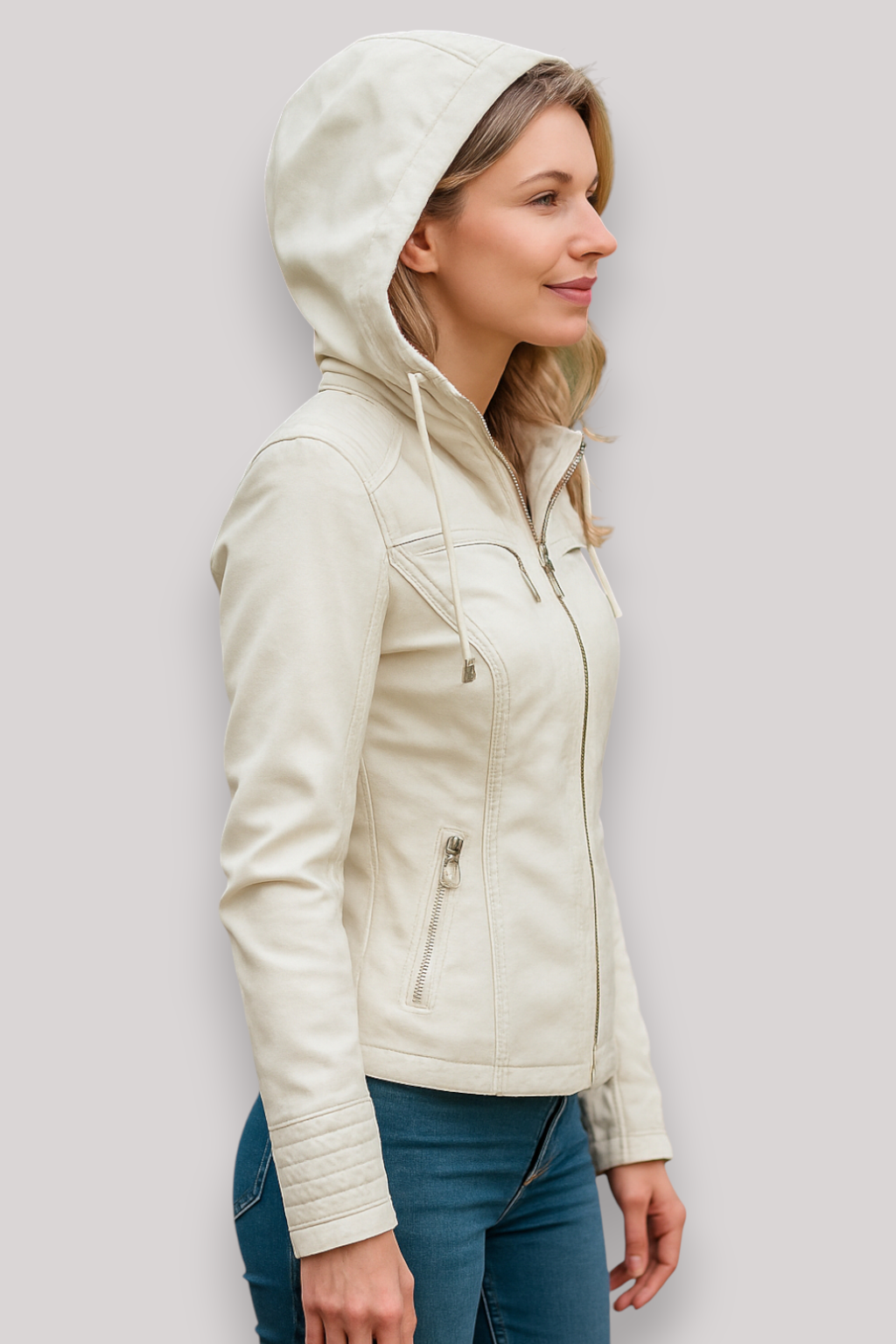 The Hartley Hooded PU Winter Jacket Warm Casual Coat