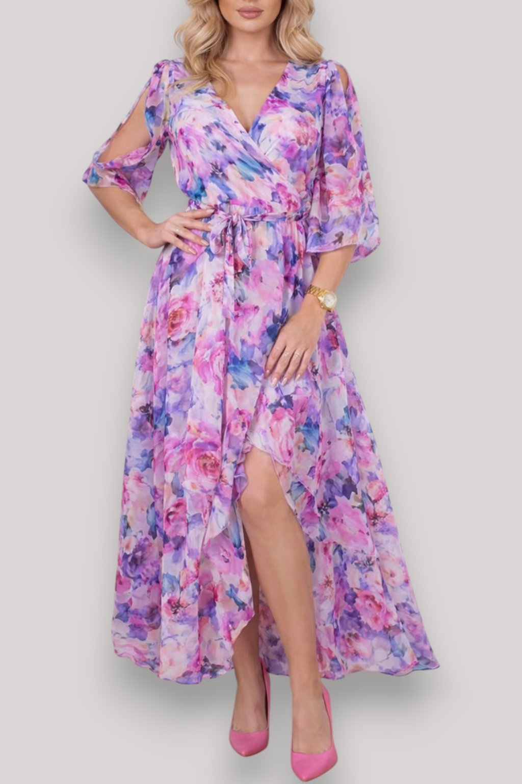 The Amaralisa Women's Elegant Floral Midi Dress
