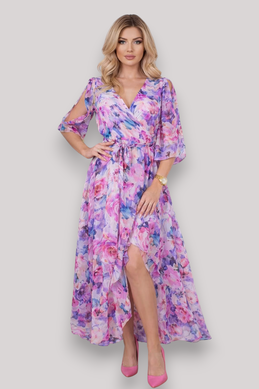 The Amaralisa Women's Elegant Floral Midi Dress