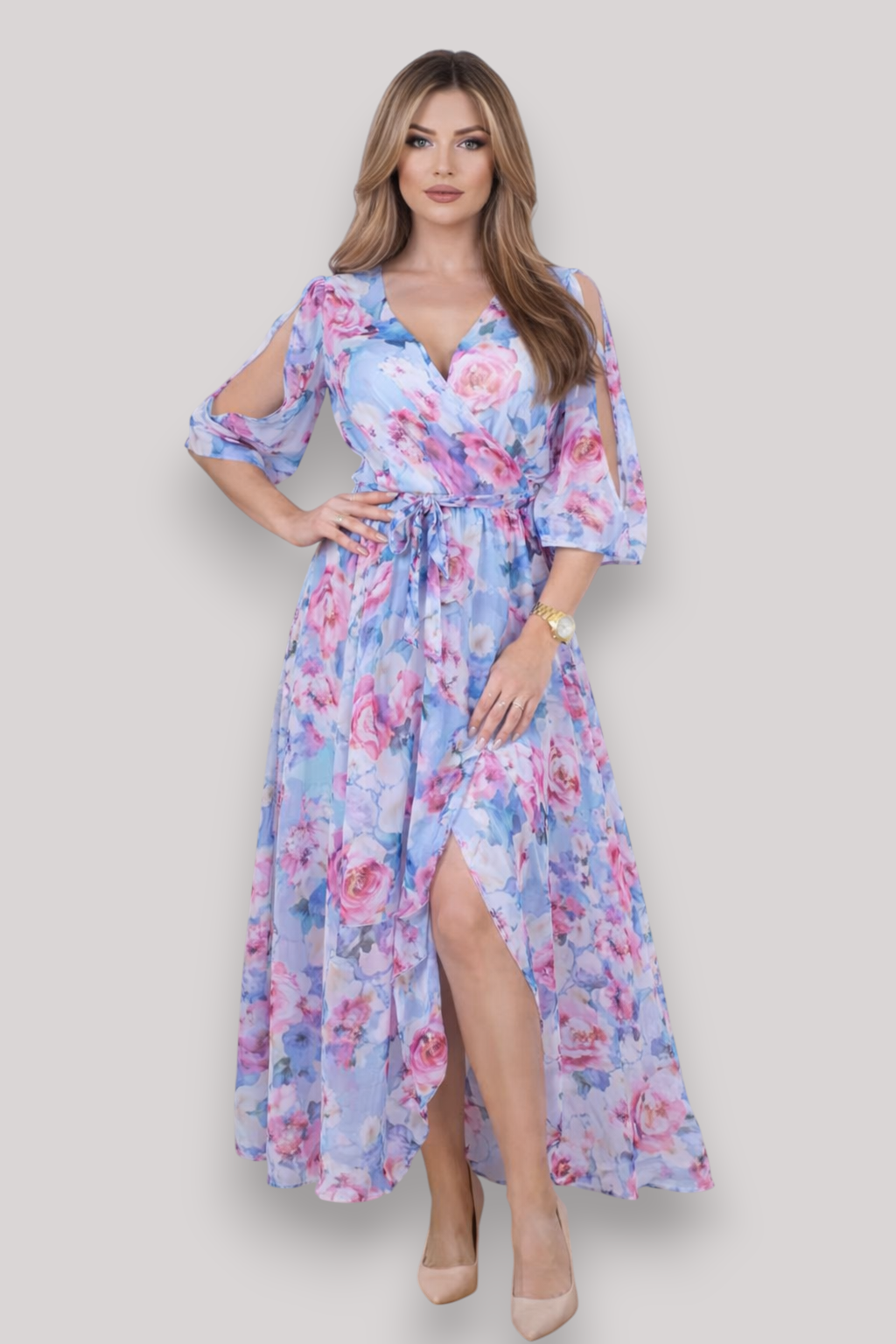The Amaralisa Women's Elegant Floral Midi Dress